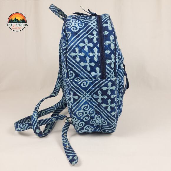 VERA BRADLEY Campus Tech Backpack College Work Purse CUBAN TILES Blue main image 6